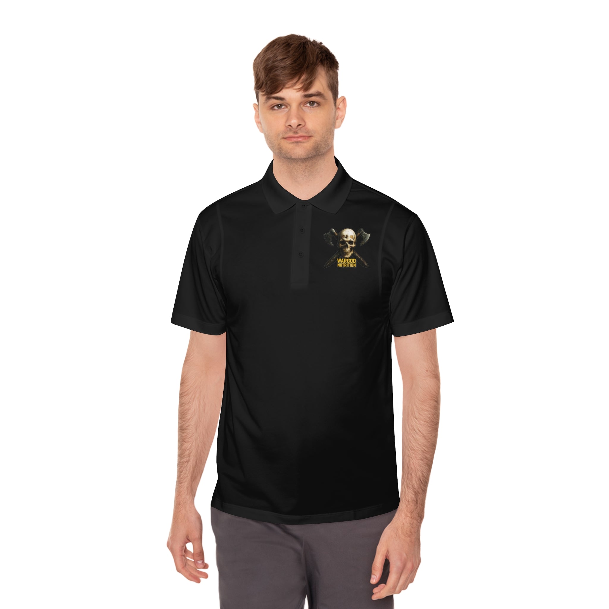 Skull & Crossbones Polo Shirt — Men's Pirate Vibe Embroidered Sport Polo