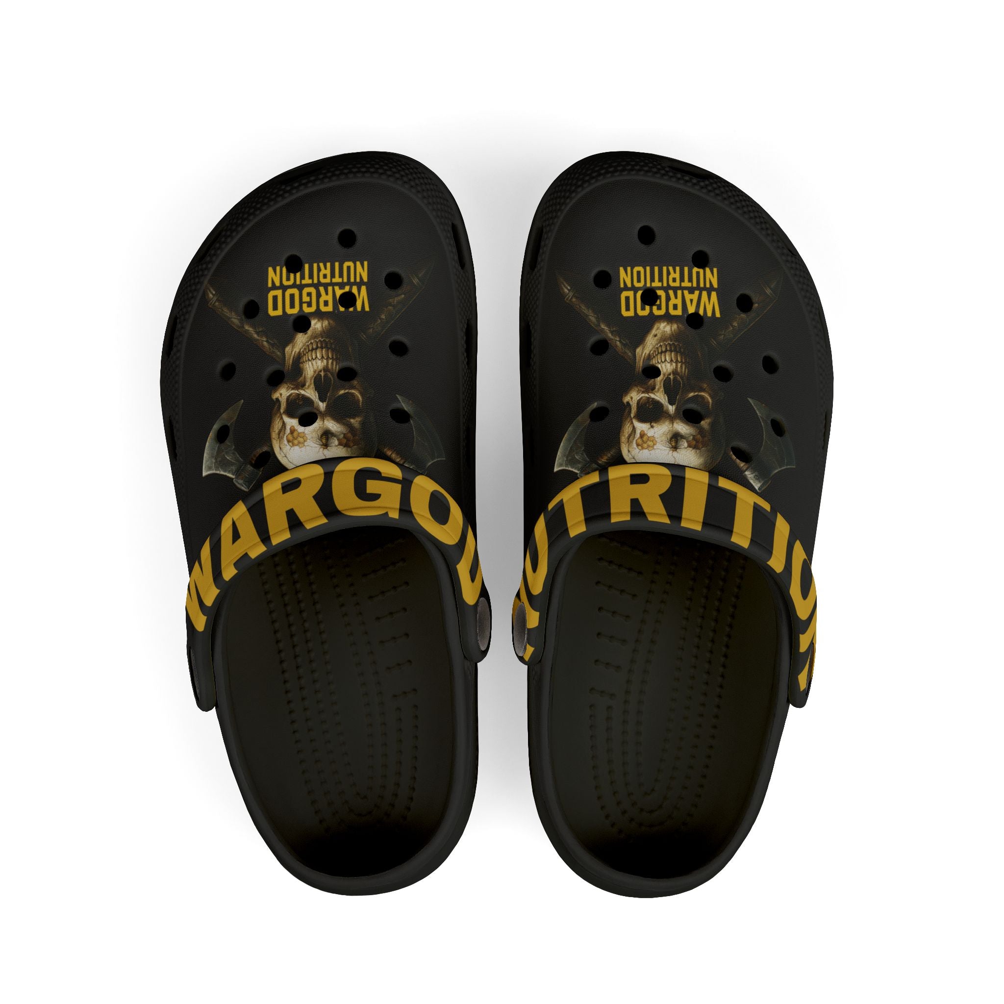 Kids Skull Graphic Foam Clogs — "WARGOD" Neon Edition