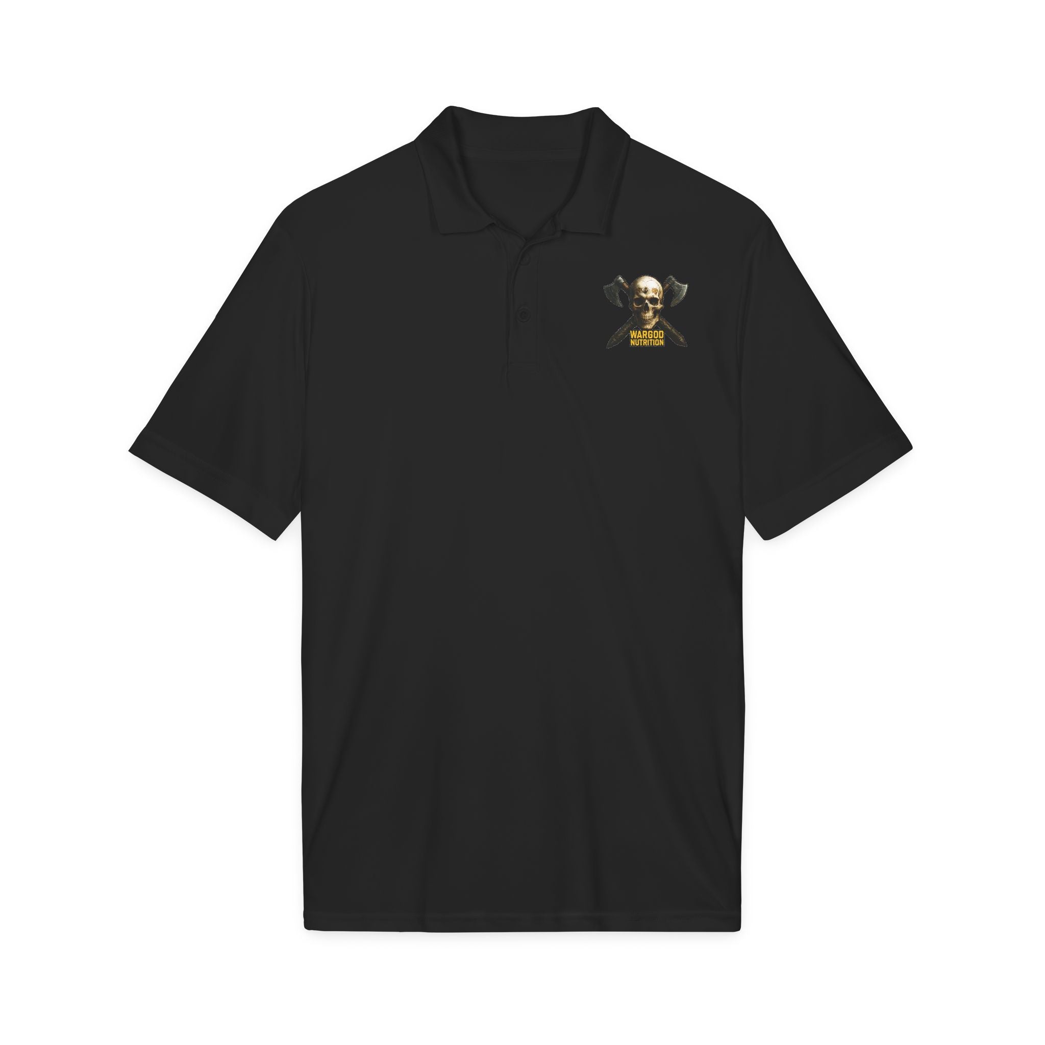 Embroidered Viking Skull Polo Shirt — Tough Norse Axe Logo