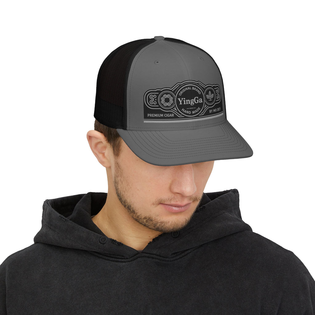 YingGa Vintage Patch Trucker Cap - Mesh Snapback Hat